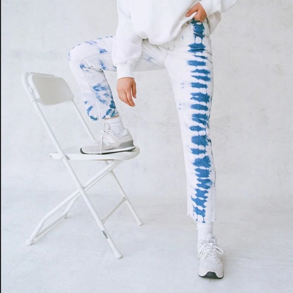 PacSun Tie Dye High Waisted Straight Leg Jeans